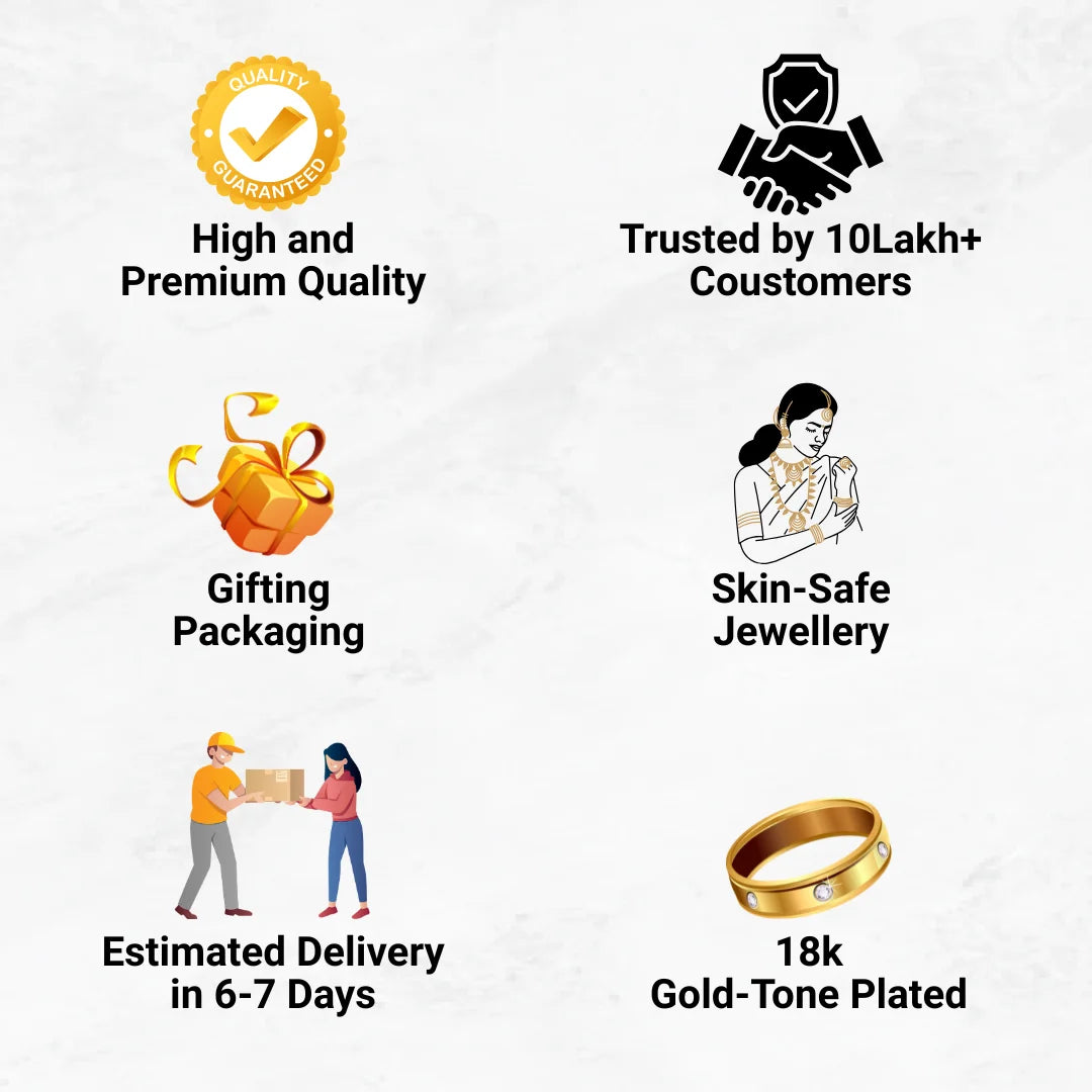 Illustrations and icons representing various features of a product on a white background