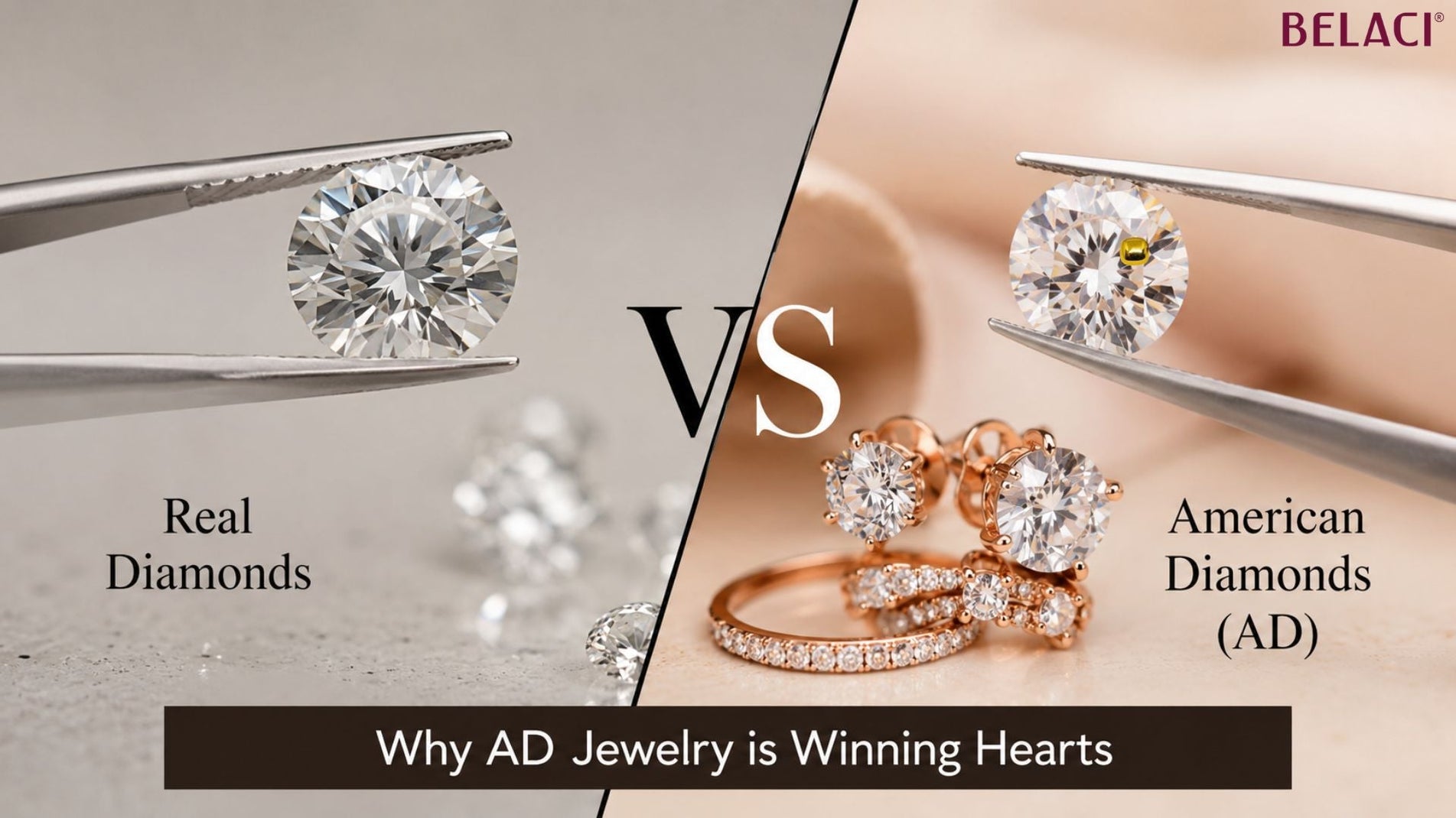 Real Diamonds vs. American Diamonds (AD): Why AD Jewelry is Winning Hearts