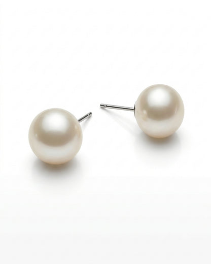 Gold Plated Pearl Stud Earrings Timeless Elegance