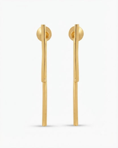 Sleek Linear Bar Anti-Tarnish Gold plated  Earrings