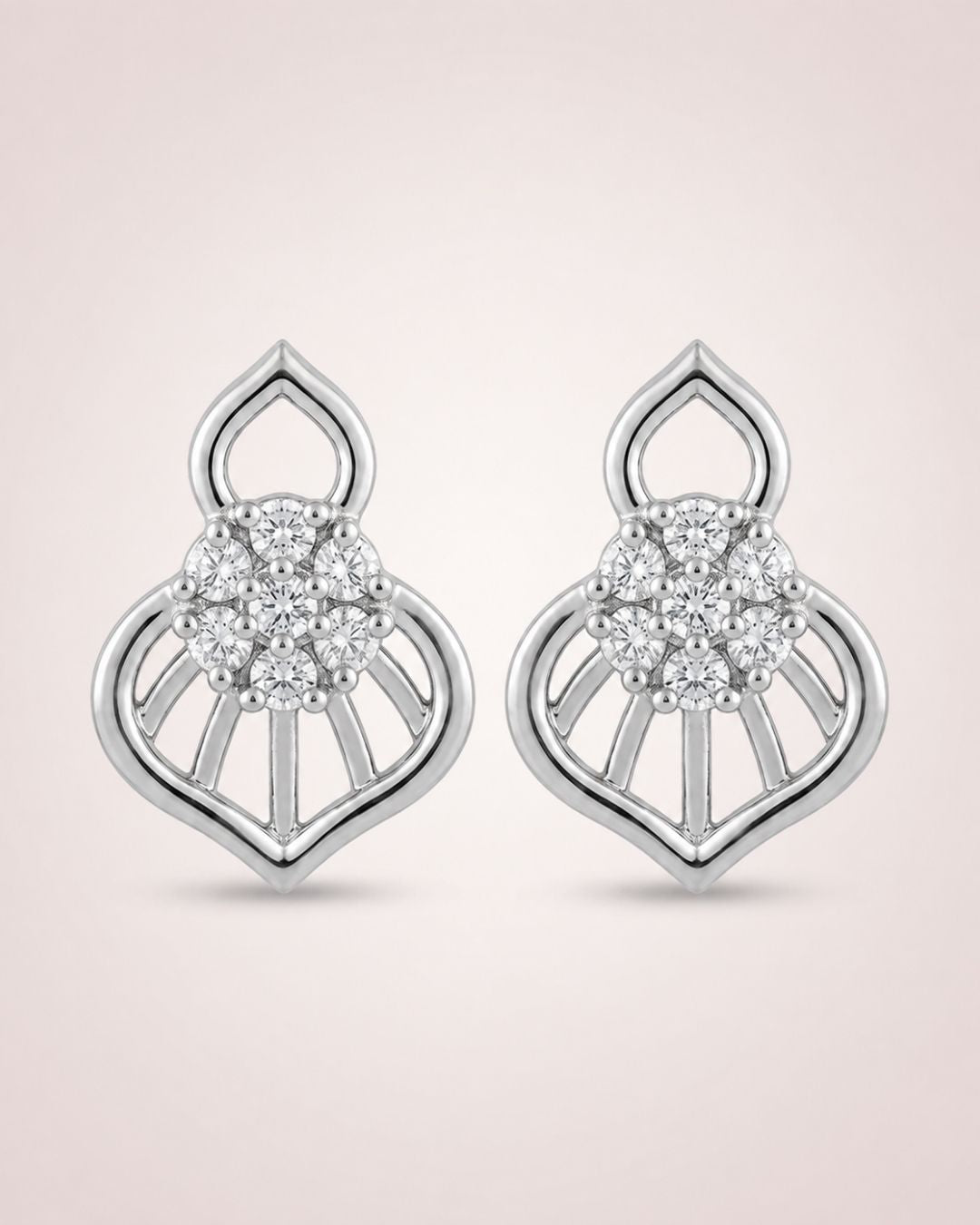 Teardrop Halo Silver Finish AD Pendant Set