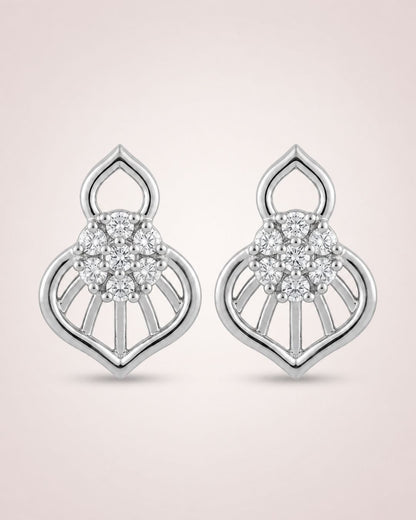 Teardrop Halo Silver Finish AD Pendant Set