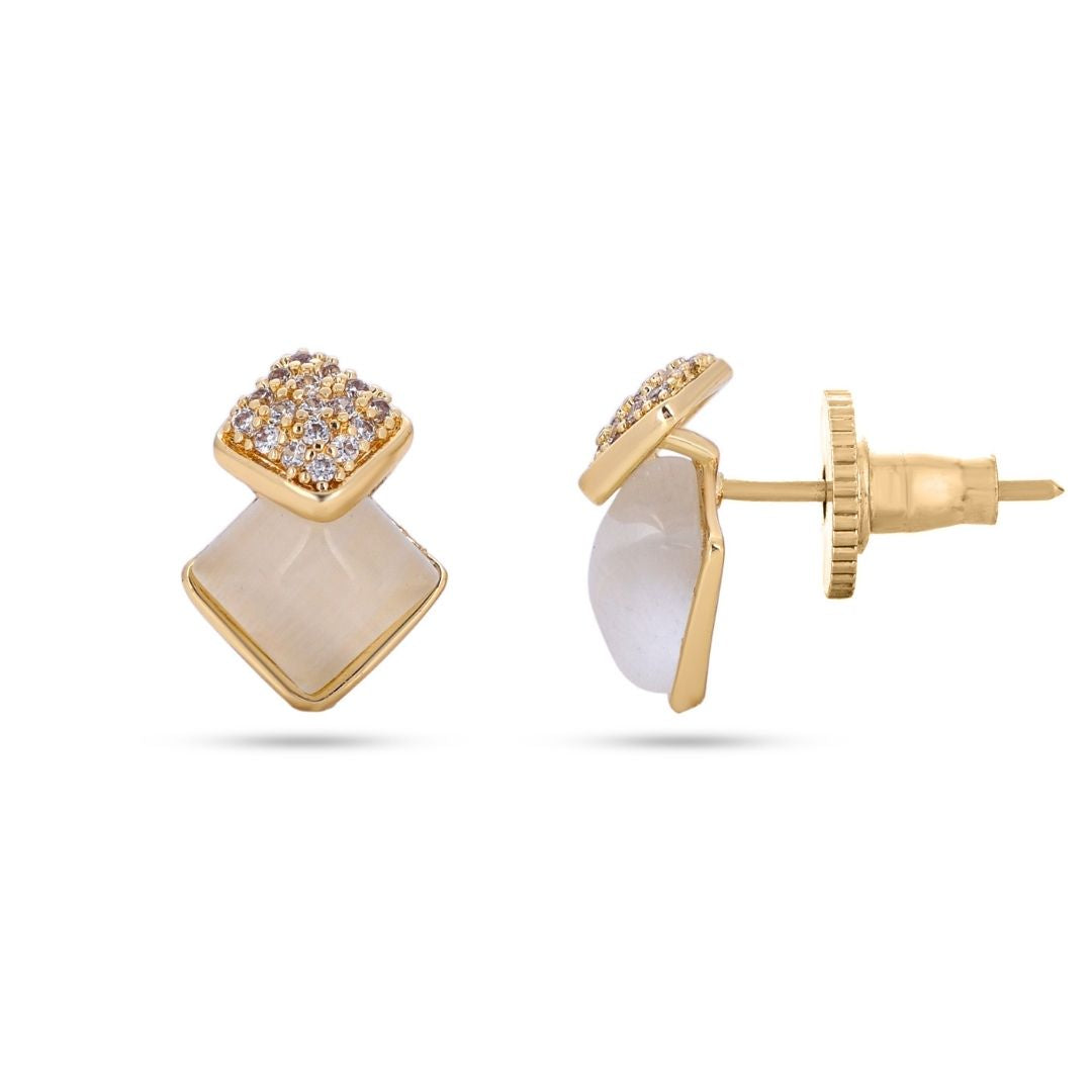 Belaci AD Gold Dual Square Studs for Women