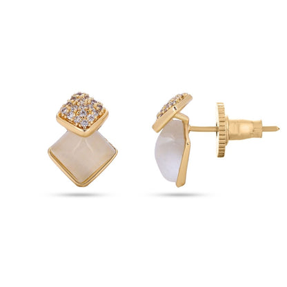 Belaci AD Gold Dual Square Studs for Women