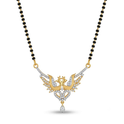 Gold Tone American Diamond Peacock design Mangalsutra Set