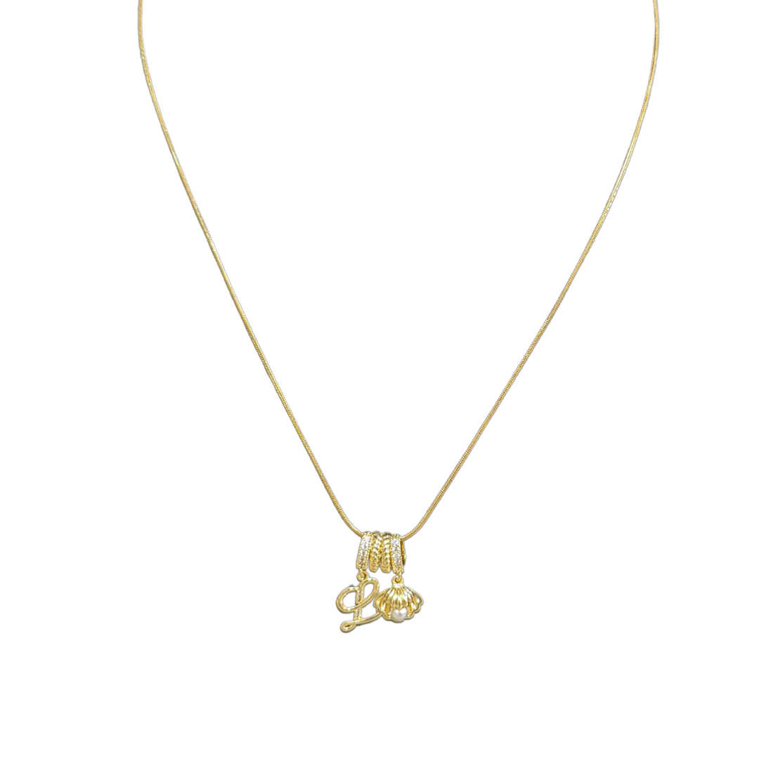 Gold necklace with a heart-shaped Pendant for Women on a white background