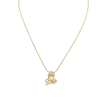 Gold necklace with a heart-shaped Pendant for Women on a white background