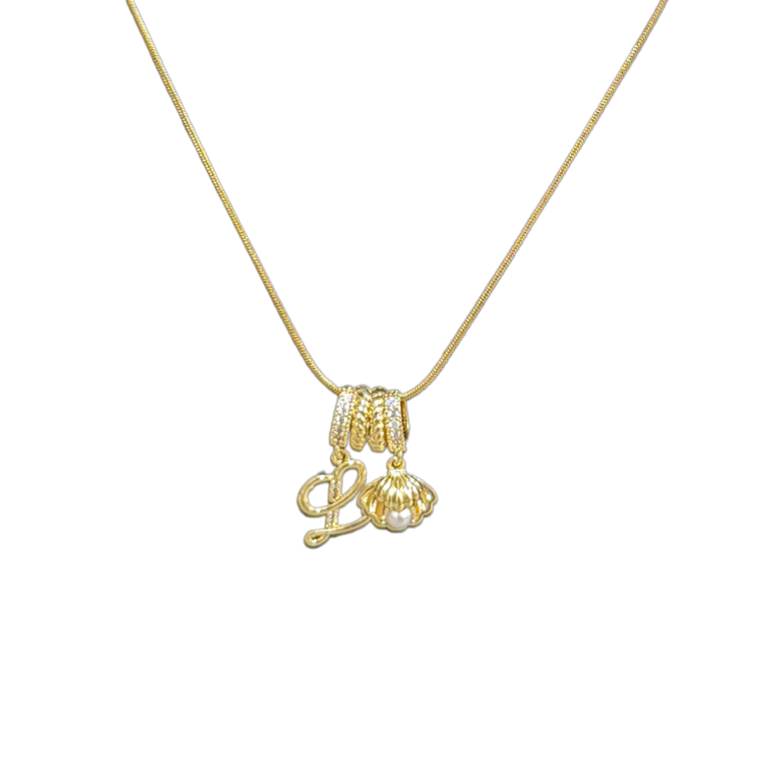 Gold necklace with a heart-shaped Pendant for Women on a white background