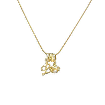 Gold necklace with a heart-shaped Pendant for Women on a white background