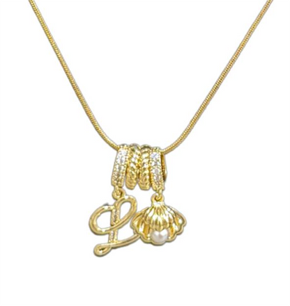 Gold necklace with a heart-shaped Pendant for Women on a white background