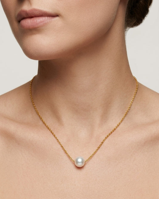 Classic Pearl Gold Plated Pendant Necklace for Women