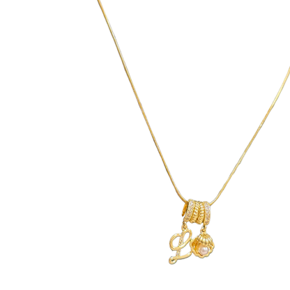 Gold necklace with a heart-shaped Pendant for Women on a white background