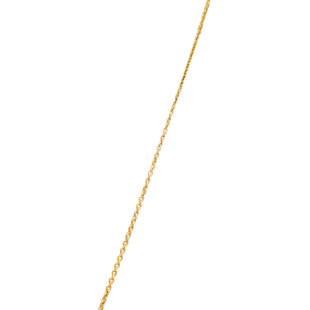 Gold plated chain on a white background