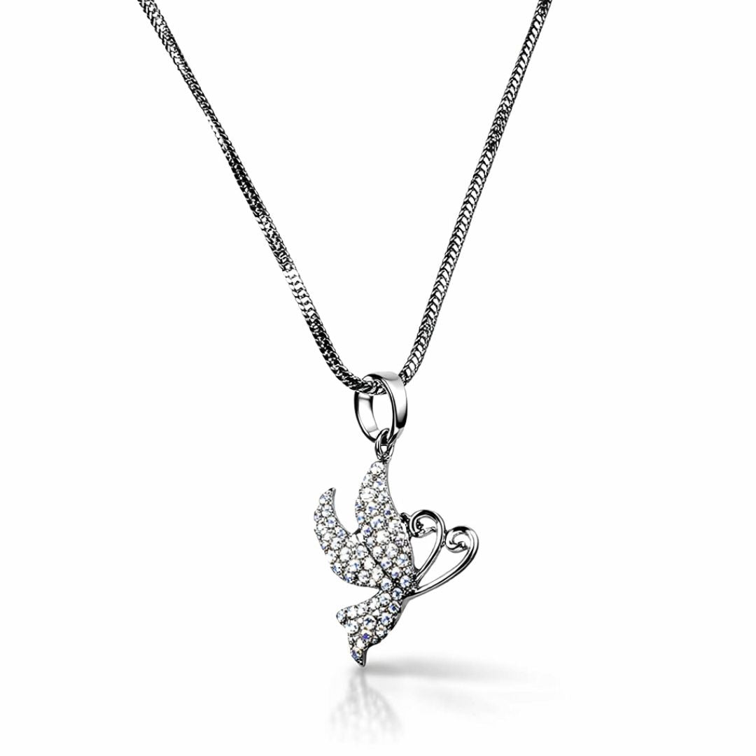 Butterfly Pendant Necklace with Matching Earrings