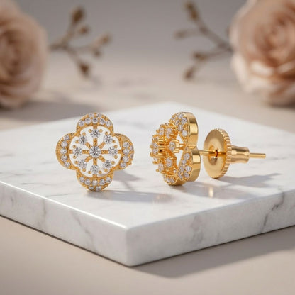 BELACI AD Gold Plated Jewellery – Floral Studs