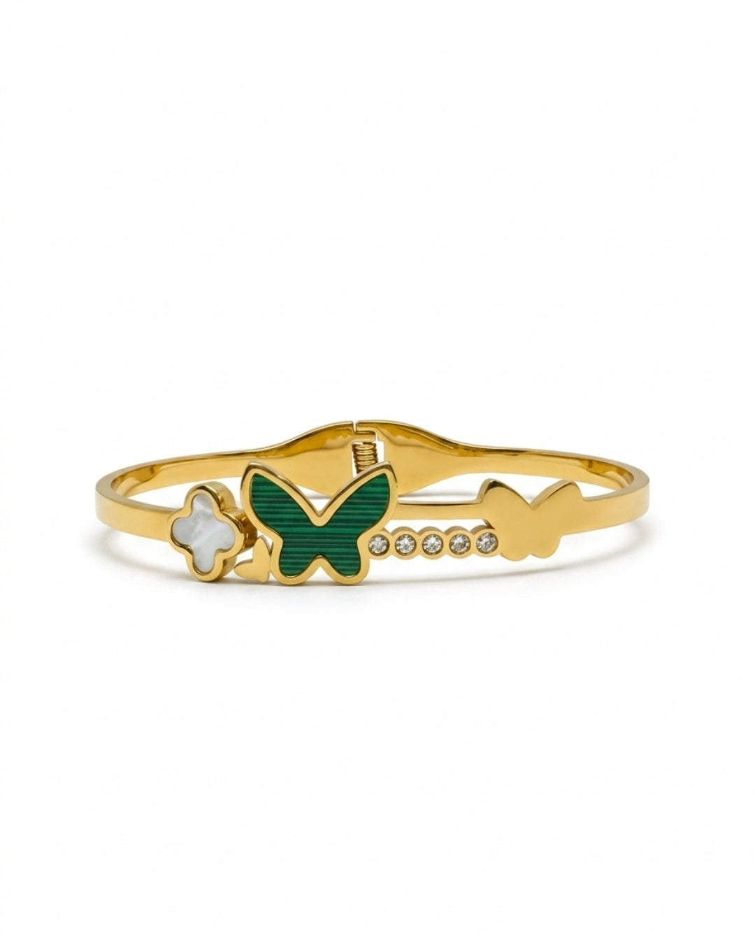 Green Butterfly Charm Bracelet for Women