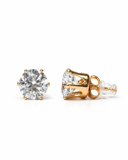 Anti Tarnish Solitaire Statement Stud Earrings