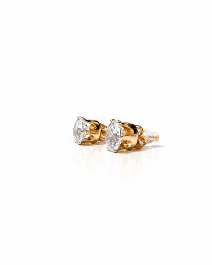 Anti Tarnish Solitaire Statement Stud Earrings