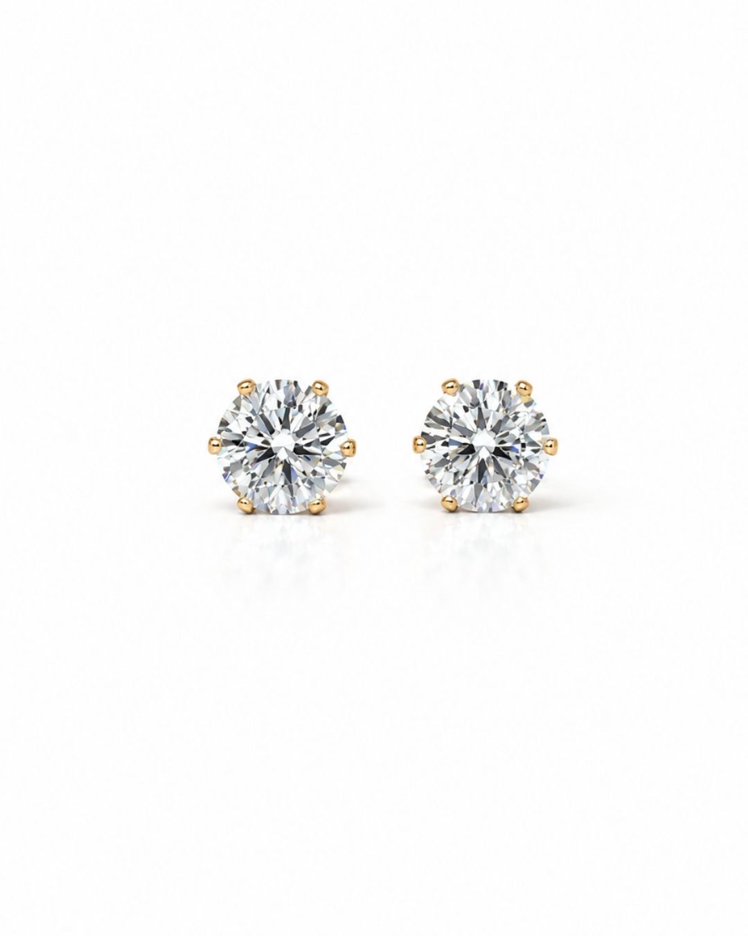 Anti Tarnish Solitaire Statement Stud Earrings