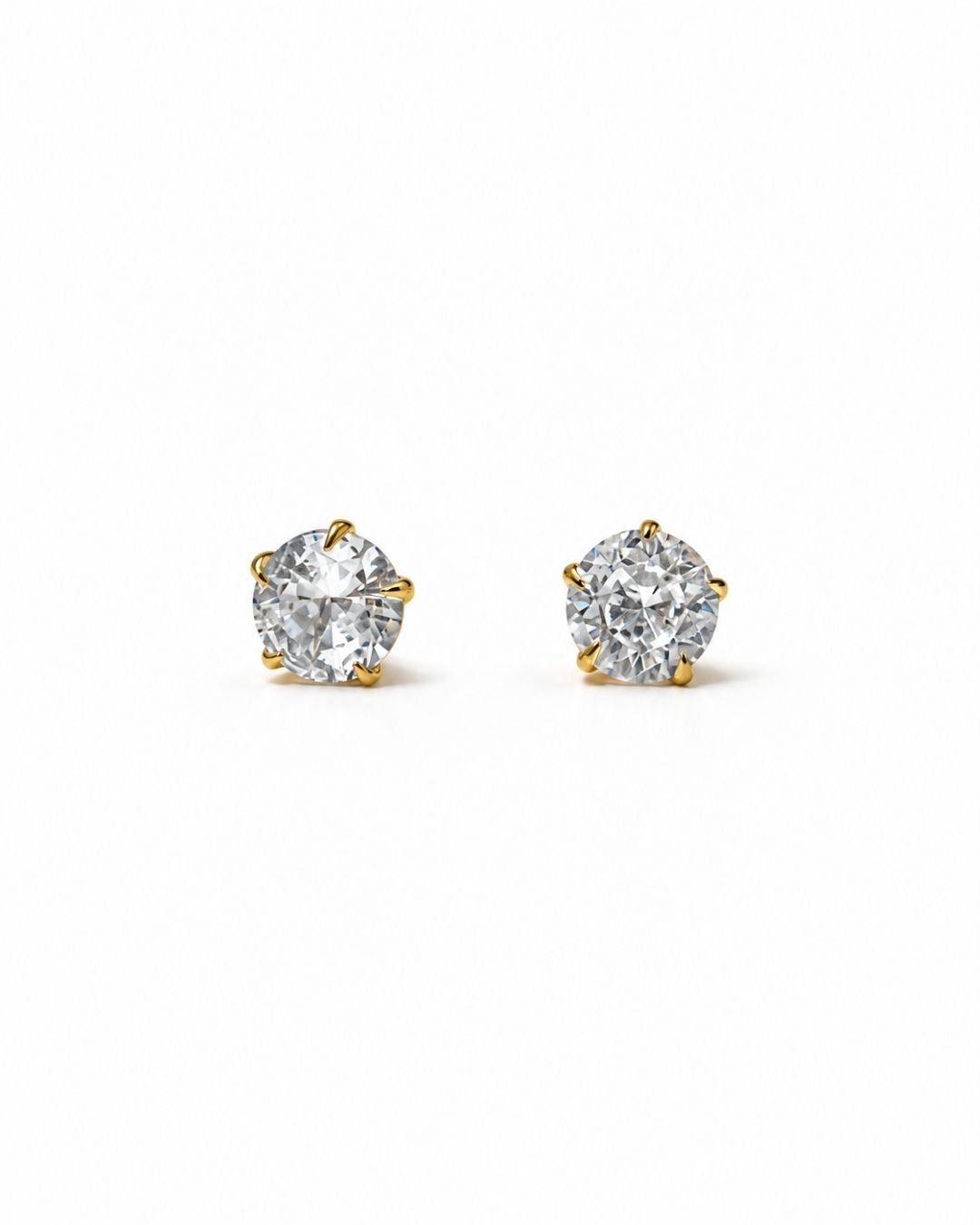 Anti Tarnish Round Solitaire Stud Earrings for Women (4-MM)