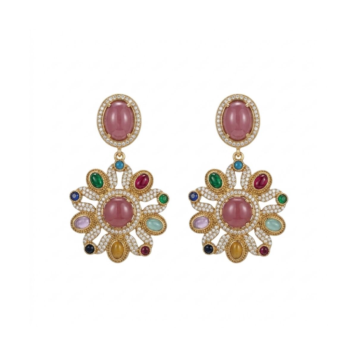 Multicolor Sabyasachi Turkish Pota Necklace Set