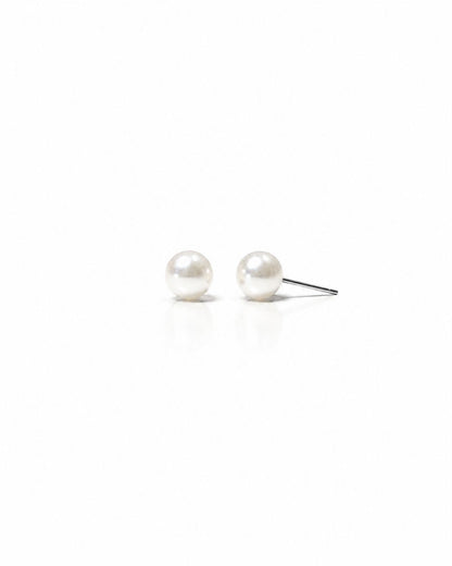 Anti Tarnish Pearl Stud Earrings for Women
