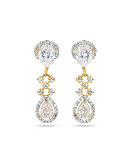 Pear Cut Diamond Look Designer Earrings