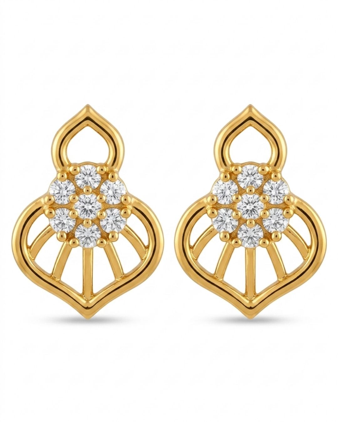 Floral Halo Gold Finish Wedding Jewellery Pendant Set