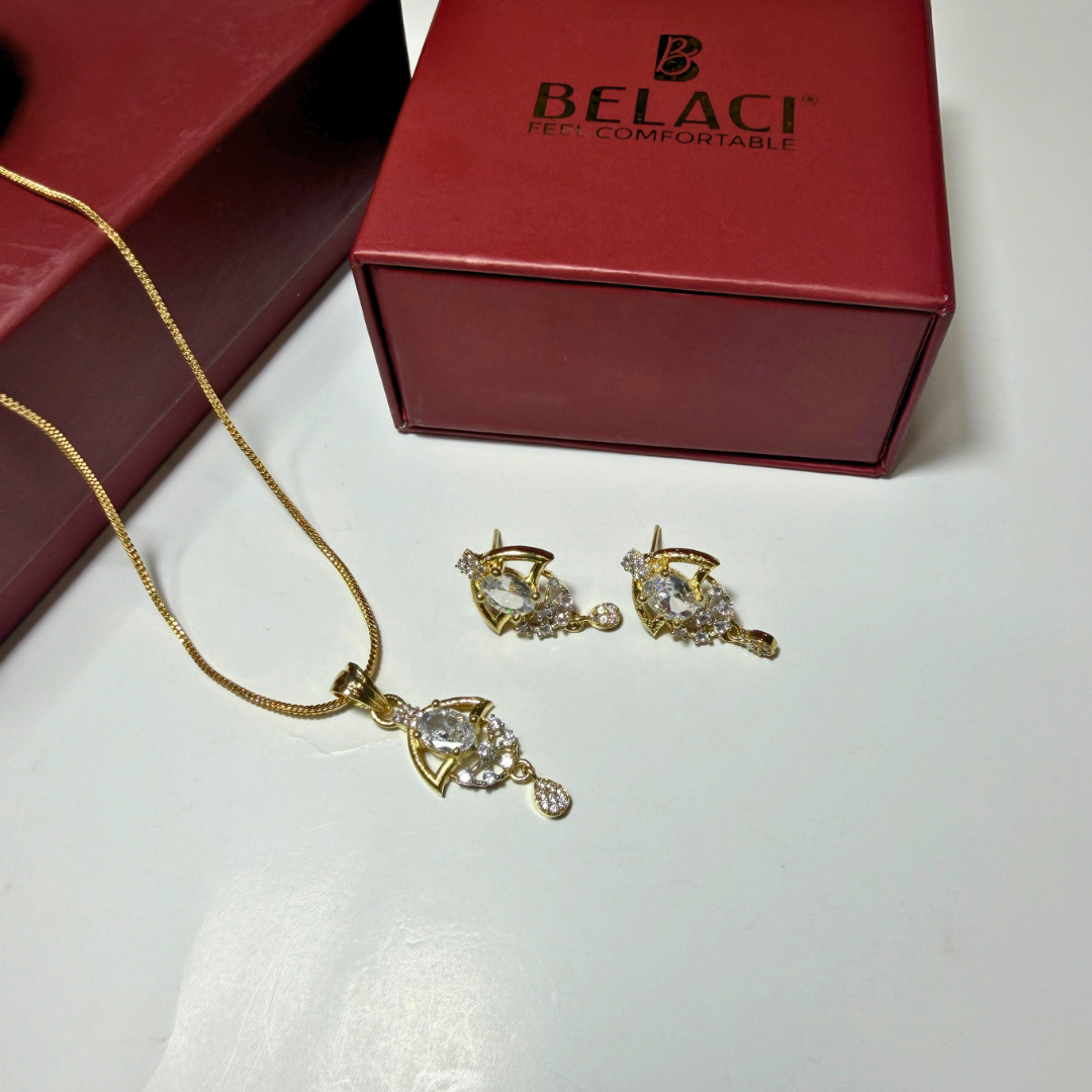 BELACI AD Gold Plated Jewellery – Pendant Set