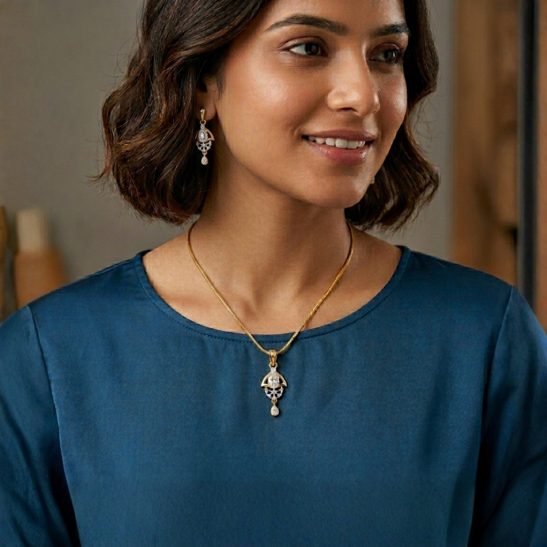 BELACI AD Gold Plated Jewellery – Pendant Set