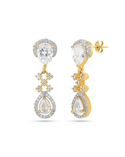 Pear Cut Diamond Look Designer Earrings