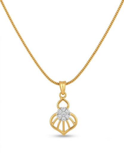 Floral Halo Gold Finish Wedding Jewellery Pendant Set