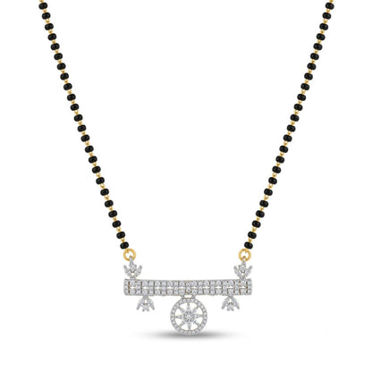 Stylish Silver Finish AD Mangalsutra Set