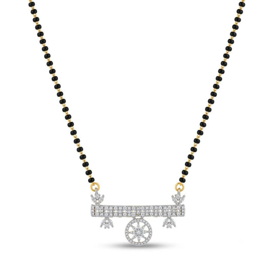 Stylish Silver Finish AD Mangalsutra Set