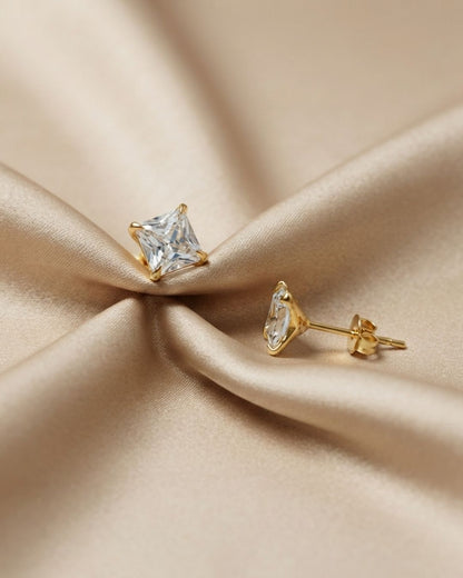 Anti Tarnish Square Stud Earrings for Women