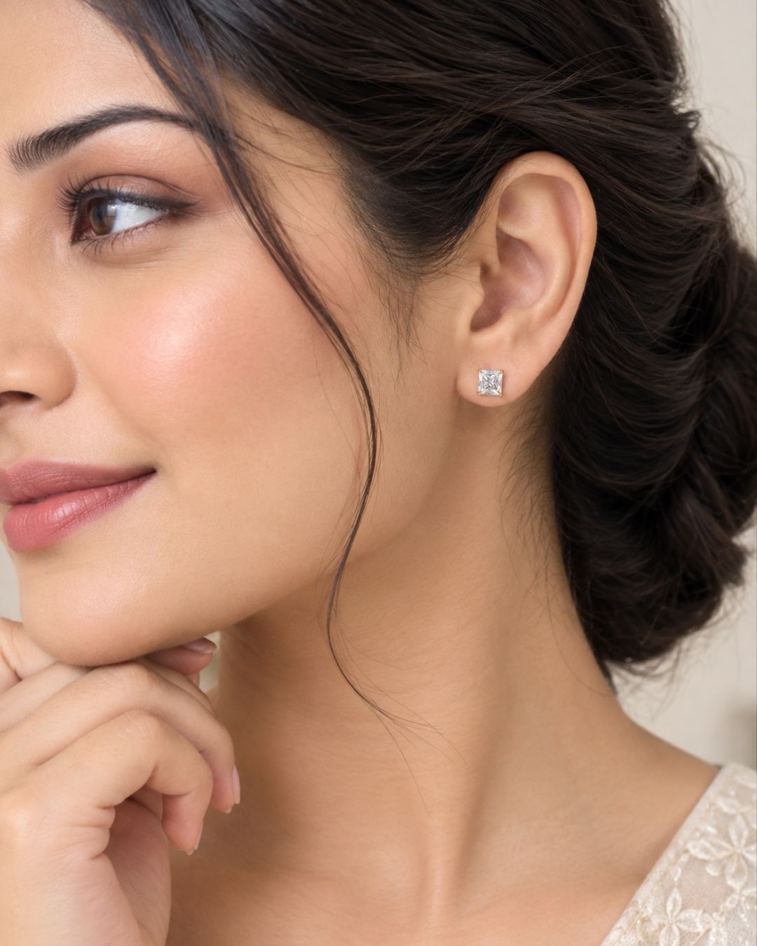 Anti Tarnish Square Stud Earrings for Women