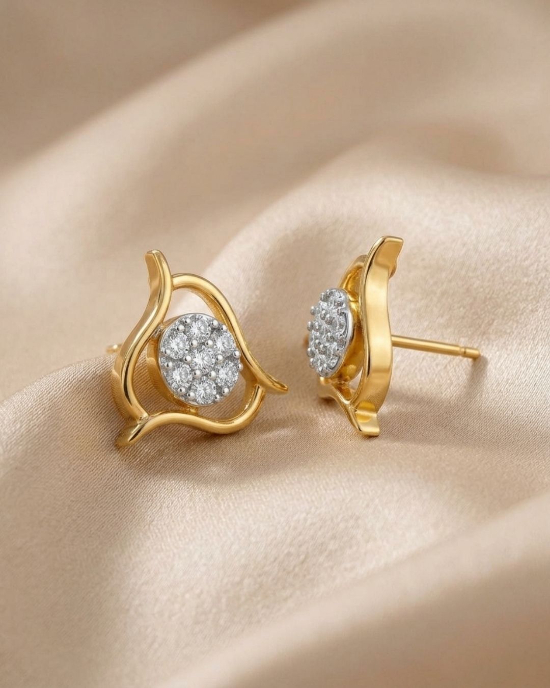 Designer American Diamond Stud Earrings for Women
