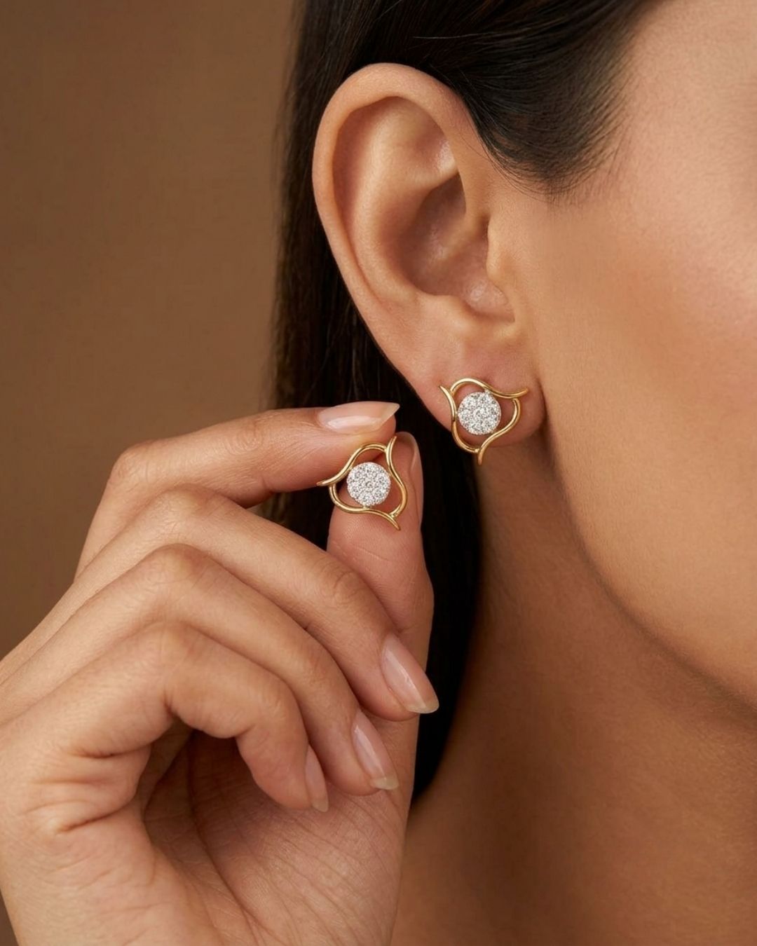 Designer American Diamond Stud Earrings for Women
