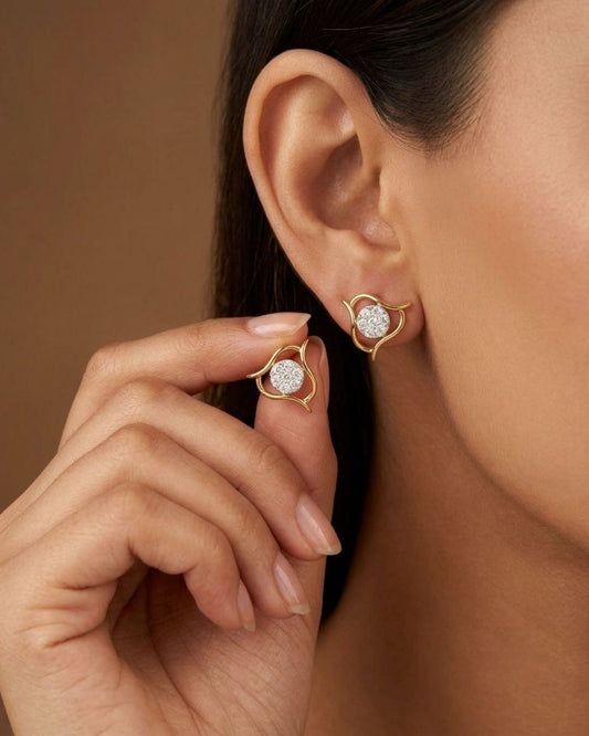 Designer American Diamond Stud Earrings for Women