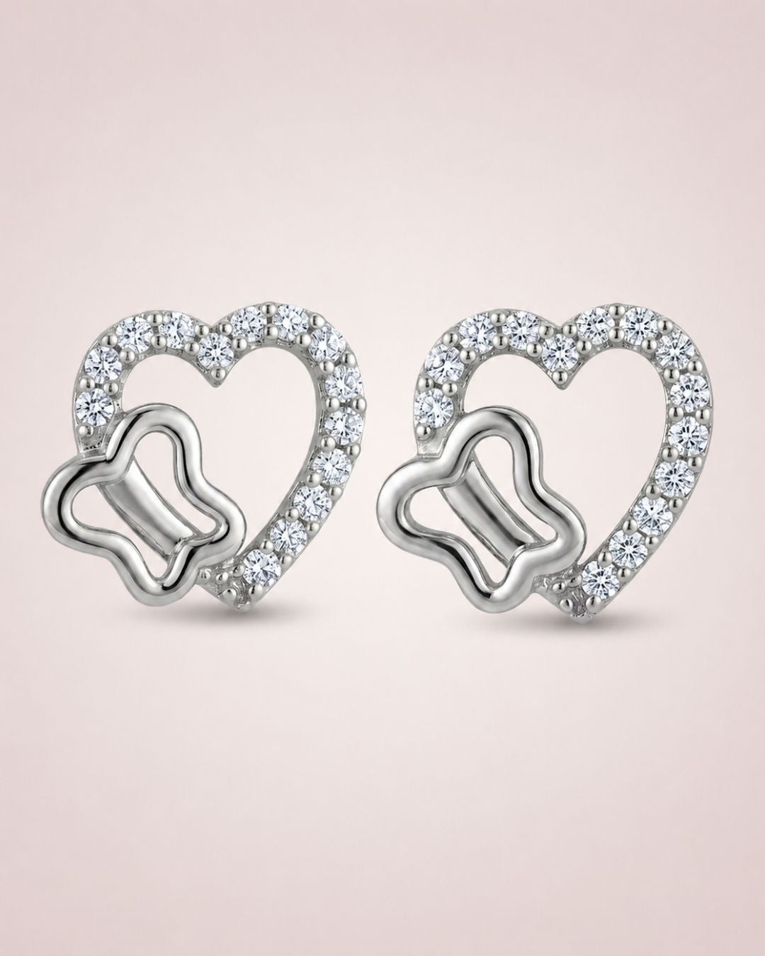 Heart & Butterfly Silver Finish Party Wear Pendant Set