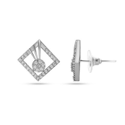 Belaci AD Gold Square Diamond Cufflinks Studs for Women