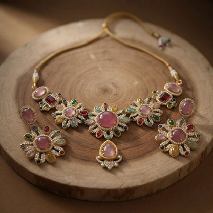Multicolor Sabyasachi Turkish Pota Necklace Set