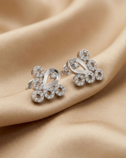 Pearl Halo Teardrop AD Stud Earrings