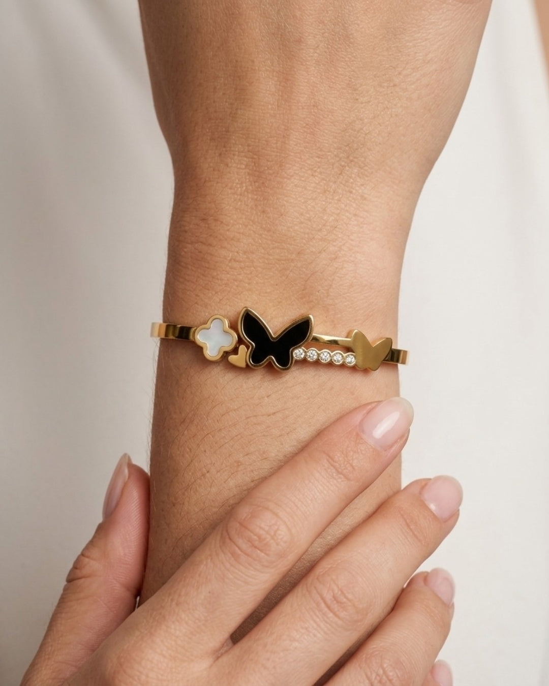 Black Butterfly Charm Bracelet for Women