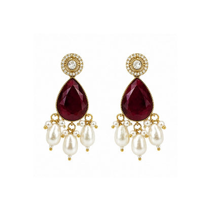 Royal Maroon Victorian Pearl Necklace