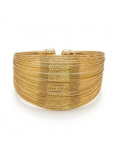 Multi-Layer Gold Plated Statement Bracelet for Women