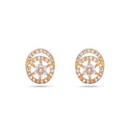 Belaci AD Gold Circular Diamond Studs for Women