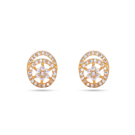 Belaci AD Gold Circular Diamond Studs for Women