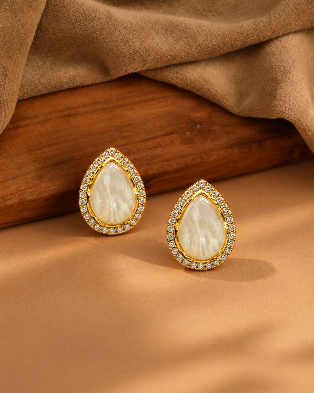 Sabyasachi inspired Ivory Turkish Pota Earrings for Women