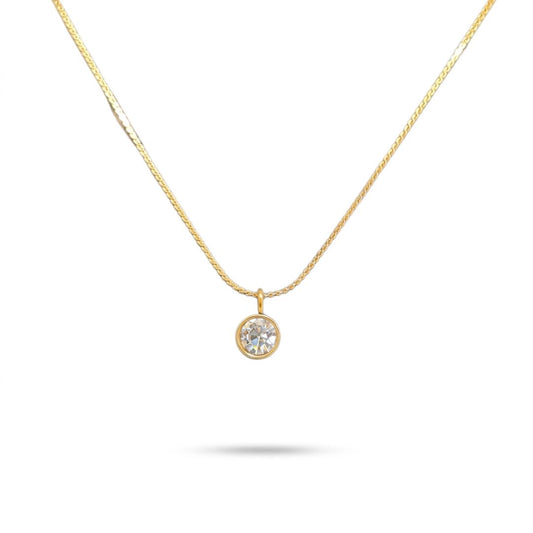 Diamond-Look Pendant Necklace in Gold-Plated Chain